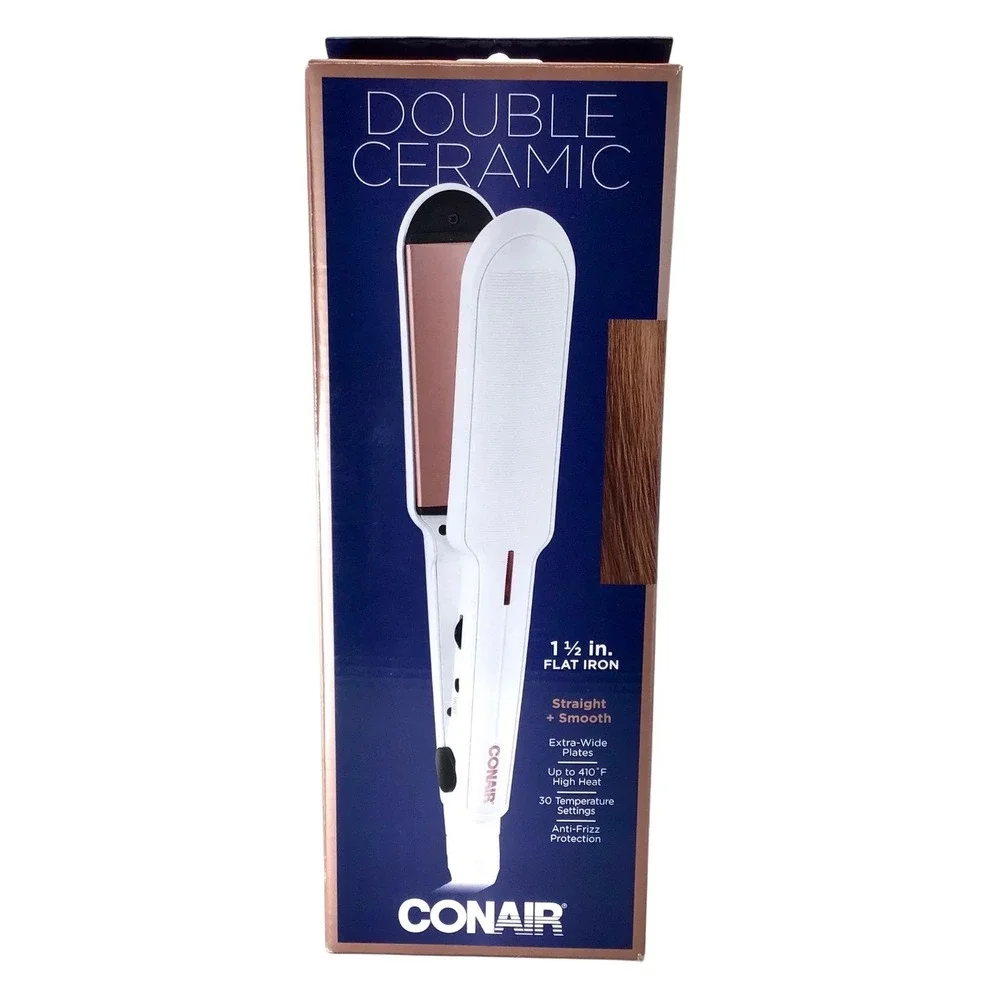 Conair‎ Double Ceramic 1 1/2 Inch Flat Iron Hair Straightener Extra Wide Plates